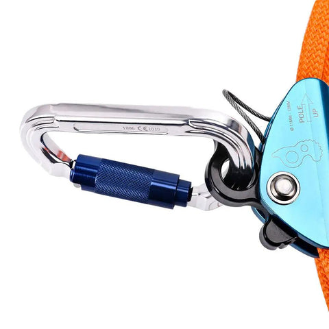 Tree Climbing Lanyard Kit Pro Grade With Steel Wire Core Flip Line Rope 1/2 Inch By 10 Feet Swivel Snap Hook Locking Carabiner