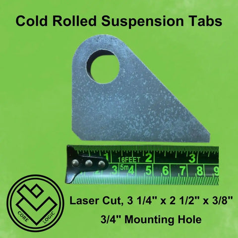 Beefy 4 Pack Heavy Duty Suspension Mount Tabs With Three Eighths Inch Cold Rolled Steel And Three Quarters Inch Holes with ruler