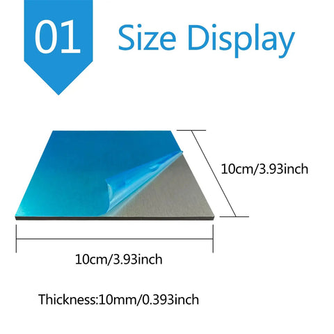 6061 Aluminum Plate Sheet 10mm Thick Built For Real World Part Machining And Fabrication, 100x100mm size displayed