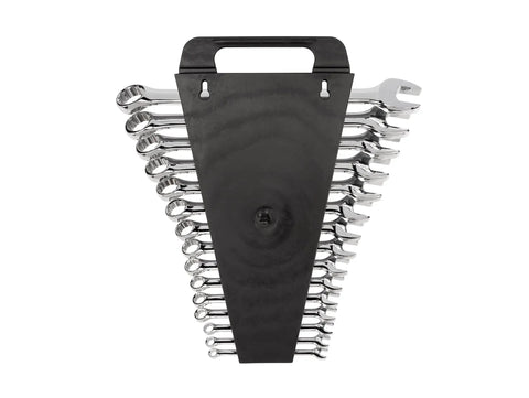 Beefy 15 Piece SAE Combination Wrench Set With Angled Open End For Tight Spaces 1/4 Inch To 1 Inch Sizes Plus Holder