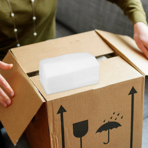 Packing Foam Pouches With Smooth Surface, 200 Pcs, 5.5x2.8 Inches, EPE Pearl Cotton Cushion Wrap Sleeves in shipping box