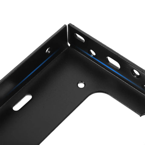 Close-up of Beefy Heavy Duty Floating Shelf Brackets Two Pack Thickened L Shaped Steel Support in black finish.