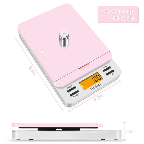 Rock Solid Digital Postal Scale For Heavy Duty Package Shipping And Dead On Precise Mail Weighing Up To 86 Pounds With Point One Oz Readout, pink design