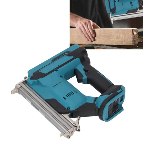 Lightweight Cordless Brad Nailer With Rechargeable 8V Battery for smooth trim work, showcasing ergonomic design and battery compartment.