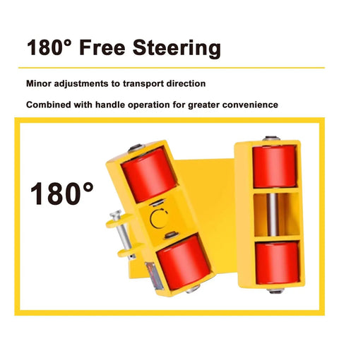 Rock Solid Heavy Duty Machinery Skates With Premium Polyurethane Wheels For Stress Free Shop Hauling And Gear Relocation No Sweat Slip Resistant Design For Pro Workshop Grind with 180° steering feature.