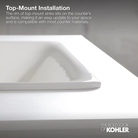 Close-up of Bryant Oval Self-Rimming Bathroom Sink With Single-Hole Faucet Drilling White Vitreous China 20-Inch By 16.5-Inch Vanity Lavatory