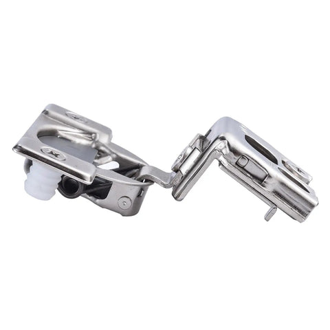 Forty Pack Pro Grade Soft Close Cabinet Hinges For Face Frame Doors One Quarter Inch Overlay Satin Nickel showing a detailed view of hinge mechanism.