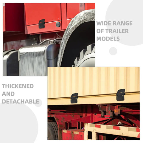 Two Piece Heavy Duty Weldable Door Hinges For Trailers With Weld-On Barrel Design on red and yellow trailers