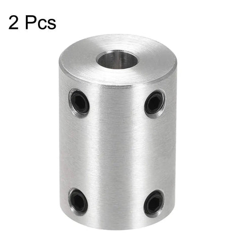 6mm To 1/4 Inch Bore Rigid Shaft Coupler with Set Screws, 25mm Length, 18mm Outer Diameter Aluminum Alloy, 2 Pack