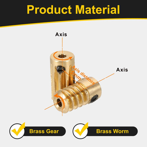 Brass worm gear set 10:1 with axis markings and gears