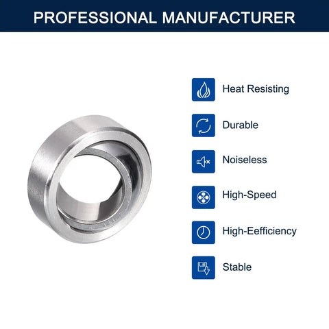 Ge12c Radial Spherical Plain Bearings Self Lubricating Sealed Bushings 12 Mm ID 22 Mm OD 10 Mm Width showing steel construction and features.