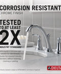 Woodhurst Chrome 3 Hole 8 Inch Widespread Bathroom Faucet Corrosion Resistant Tested 2X Industry Standard