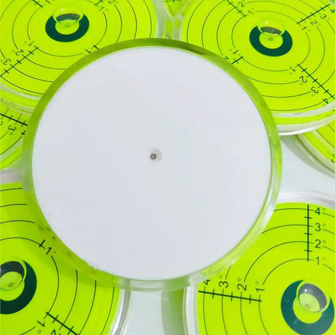 Rock Solid 80mm Round Spirit Level Featuring Degree Marked Surface And Oversized Bubble For Bang On Readings Heavy Duty Circular Measuring Device in bright casing.