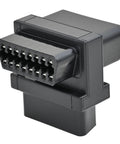 Pocket OBD2 Splitter Cable With 1 Male To 2 Female 16 Pin OBD II Port Splitter, black plastic adapter with visible connectors