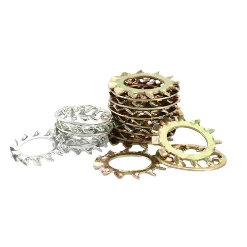 Lock Washers Set Of 500 Pieces M3 M4 M5 External And Internal Serrated Star Tooth Lock Washers in silver and bronze