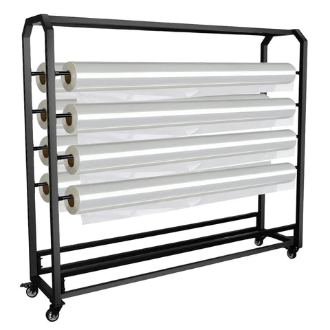 Adjustable Hanging Rod Bracket Floor To Ceiling Display Rack For Quilting Fabric Storage with multiple rods in steel frame