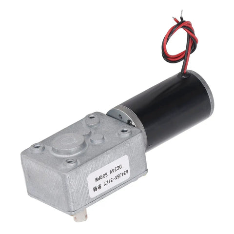 Straight Up Reliable DC24V Self Locking Gear Motor With Reversible Single Shaft And Heavy Duty Aluminum Housing Delivers Locked Stability At 80RPM.