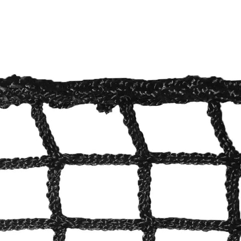 Heavy Duty Knotless 10 By 10 Feet Practice Net For Baseball Soccer Hockey Golf Indoors Outdoors With 1 Inch Square Mesh And 3mm Cord Reinforced Rope Edge Tough As Nails Backyard Driving Cage close-up of mesh with rope edge
