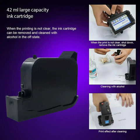42 ml large capacity ink cartridge for the Straight Up Portable Handheld Inkjet Printer With Quick Drying Ink and Smooth Touchscreen.