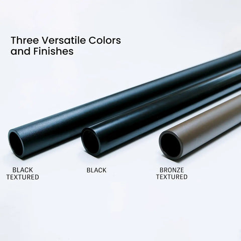 Aluminum Handrail Kit For Indoor And Outdoor Steps And Stairs in Black, Black Textured, and Bronze Textured finishes.