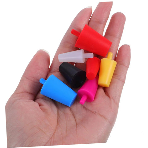 Top-Notch 35 Pc High Temp Silicone Plugs Kit For Sealing Tubes And Keeping Debris Out Perfect For Industrial Powder Coating And Auto Jobs Reusable Durable Clean Gear, assorted plugs in hand