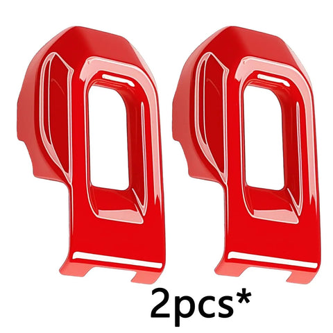 Red ABS Hood Latch Covers 2pc for Jeep Wrangler JL JLU Gladiator JT, durable protection, stylish fit over factory latches.