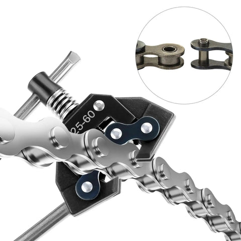 Universal Roller Chain Tools Kit with Carbon Steel Chain Breaker and Cutter for bicycles, motorcycles, and ATVs, fits 25 to 60.
