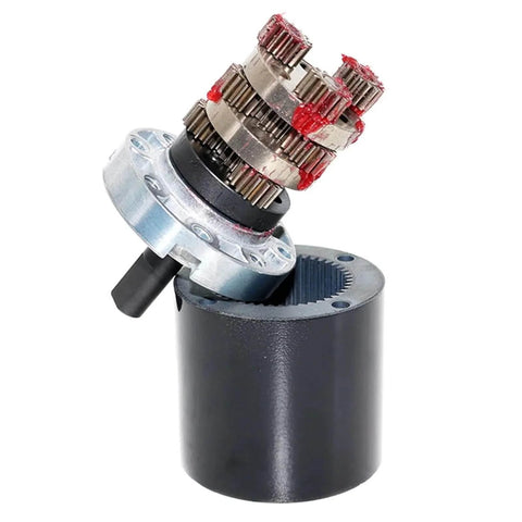 42mm Planetary Gearbox Reducer For DC Gear Reduction Motors 775 795 895 showing internal gears and 18mm shaft