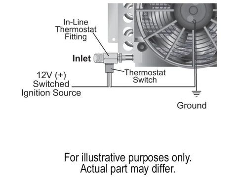 Diagram of Inline 6AN Fluid Thermostat With 180 Fahrenheit Turn On And 165 Fahrenheit Turn Off Brass Three Eighths Inch Barb