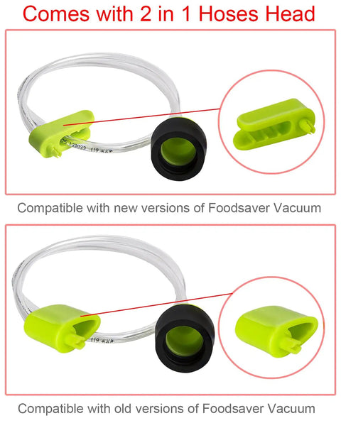 Universal Vacuum Sealer Accessory Hose For FA2000 FM2000 FM2100 And Compatible Models, two hose heads included