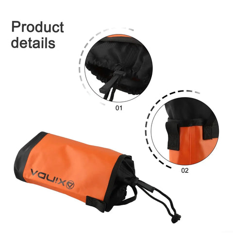 Rock Climbing Gear Bag With Adjustable Waist Belt 5L Pouch For Rope And Chalk Water Resistant Storage Sack Orange detail