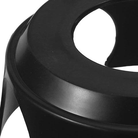 Close-up of a sturdy black cup designed for 10 Pack Office Chair Wheel Cups Floor Savers With Smooth As Butter Slide Motion That Quits Squeaking Blocks Grime And Delivers Built Tough Flex Shield For Heavy Duty Daily Use.