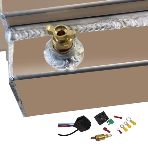 All Aluminum 3 Row Radiator Upgrade for Classic Dodge D W 100 150 200 250 Vans and Plymouth Trailduster with Shroud Fan Relay Kit TIG Welding