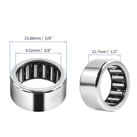 Two Pack RC061008 One Way Needle Roller Bearing Set With Three Eighths Inch Inner Diameter And Five Eighths Inch Outer Diameter Half Inch Width Durable Steel For RC Cars Robotics And Gearboxes