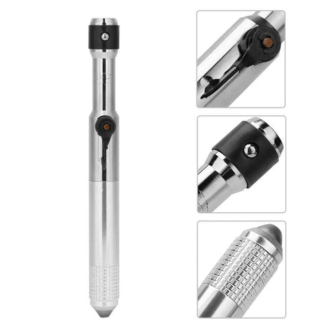 Pro Grade Flex Shaft Rotary Tool Kit With Quick Change Handpiece for jewelry making, includes detailed view of handpiece components.