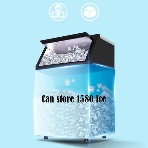 No Fuss Countertop Ice Maker Machine With Fast Freezing Self Cleaning Build And Ultra Quiet Operation For Bars Restaurants Homes Or Offices with capacity for 1580 ice cubes.