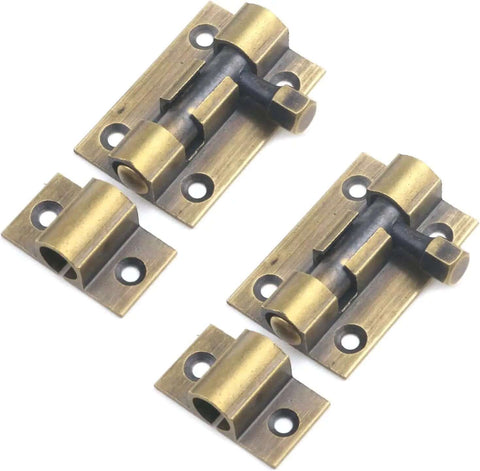 Beefy 1.5 Inch Gate Latch 2 Pack Brass Sliding Barrel Bolt Lock For Wood Fences Barn Doors Cabinets With Anti Rust Coating And Security Screws Antique Bronze Finish