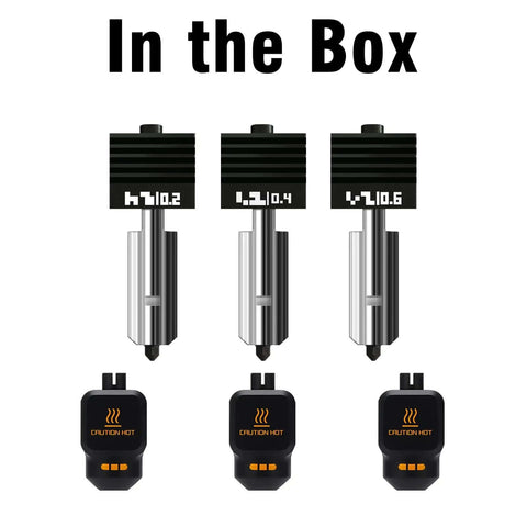 3 Pack Hotend Kit With 0.2mm 0.4mm 0.6mm Pro Grade Nozzles For P2S H2D H2S H2C Printers Anti Clogging