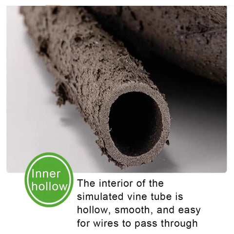 Close-up of Smooth Sailing Flexible Rattan Cable Conduit 50m Long showing hollow interior for easy wire passage.