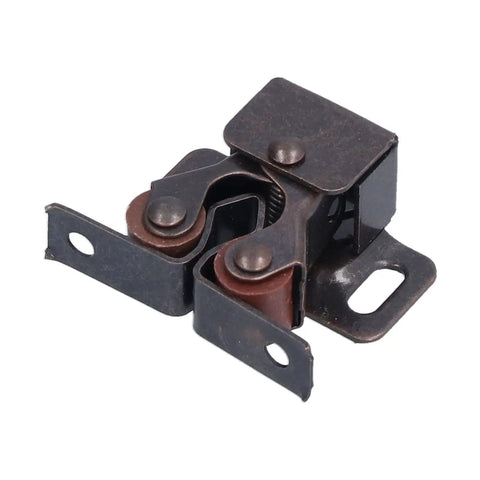 Stainless Steel Double Roller Cabinet Latches 30 Pack With Magnetic Damping For Soft Close Doors single latch close-up