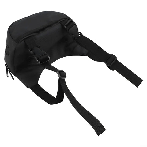 Cool Motorcycle Handlebar Bag With 2 Liters Storage And Phone Window For MTB E-bike Waterproof Tool Kit Rides Daily Commutes Black, black strap view