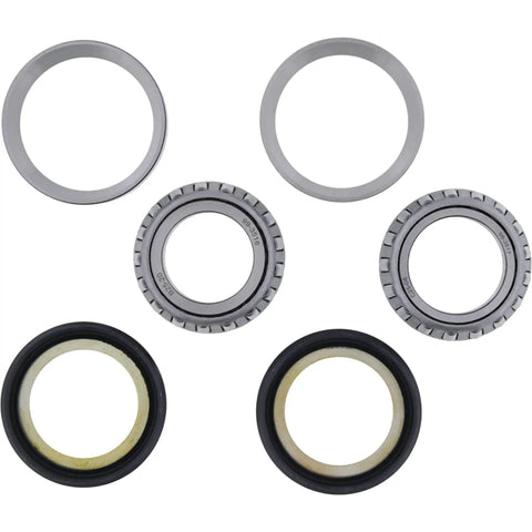 Heavy Duty Steering Stem Bearing Seal Kit For Honda CMX250 Ct70 Trail Dirt Bikes with tapered cups and rubber guards.