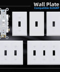 4 Way Toggle Light Switch 15 Amp 120 277V In Wall On Off Framed Quiet Switch Self Grounding Heavy Duty Residential And Commercial Grade UL Listed Glossy White 10 Pack with wall plates.