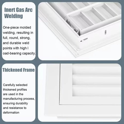 Hassle Free Removable Hvac Return Air Grille Vent Cover showing inert gas arc welding and thickened frame for durability.