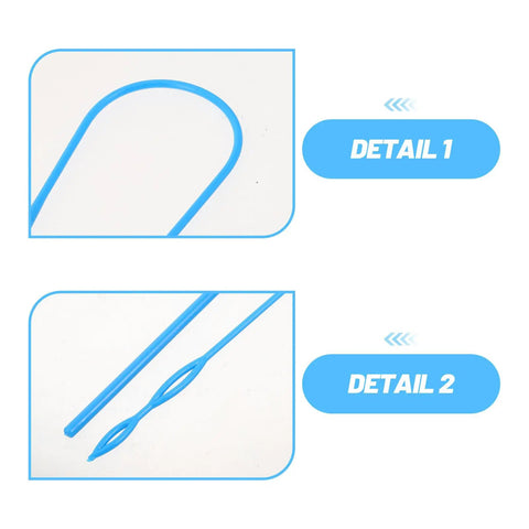 Five Piece Portable Drawstring Threader Tool Set No Fuss For Hoodies And Sweatpants Easy Loop Turner For Jeans Bags Shorts And Drawstring Replacements Fits Most Fabrics And Provides Quick Threading, blue plastic threader detail