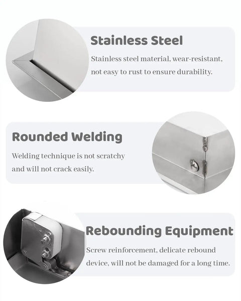 Rock Solid Stainless Steel Access Panel Door With Rugged Handles For Drywall Inspection And Hvac Plumbing Service Shaft Covers 39 Inch Square Hole details on stainless steel material and rounded welding durability.