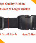 Close-up of Kids Motorcycle Harness thicker buckle and adjustable black belt, 4.5 cm wide, for secure short rides on motorcycles