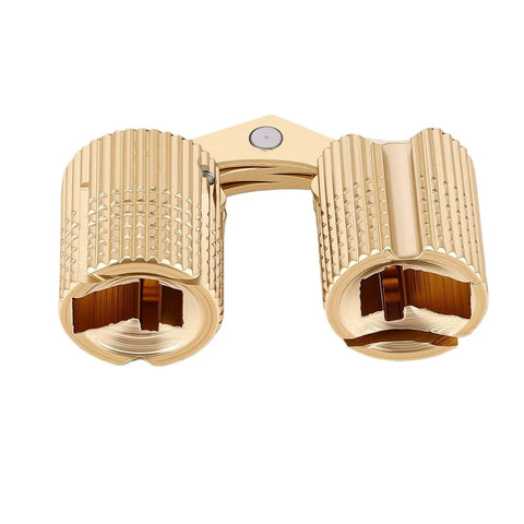 Polished Brass Hidden Cabinet Hinges, 10 Pcs M10x22mm, 180 Degree Opening Concealed Cylindrical Hinges For Jewelry Boxes, Small Furniture