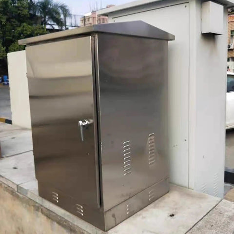 Weatherproof 304 Stainless Steel Electrical Enclosure Outdoor Box for Beefed Up Heavy Duty Junctions, IP55 Waterproof, Floor Mounted Cabinet, Durable Metal Electrical Cabinet, 60x90x45 cm, outdoor floor-mounted stainless steel box