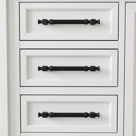 10 Pack 5 Inch Black Cabinet Drawer Pulls Zinc Alloy 128mm Kitchen Dresser Handles For Cabinets Drawers Wardrobes Cupboards Closet Doors